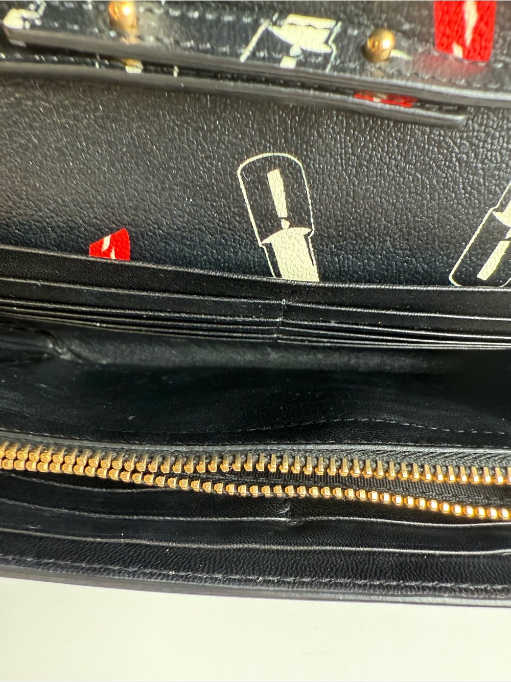 YSL Saint Laurent Black Leather Lipstick Wallet on Chain - Picture 12 of 12